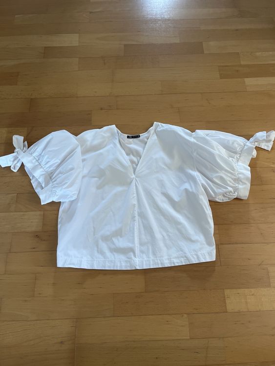 Fldy Mädchen Bluse Mit Puffärmeln - 100% Baumwolle Spitzenbluse Gr. 98-164