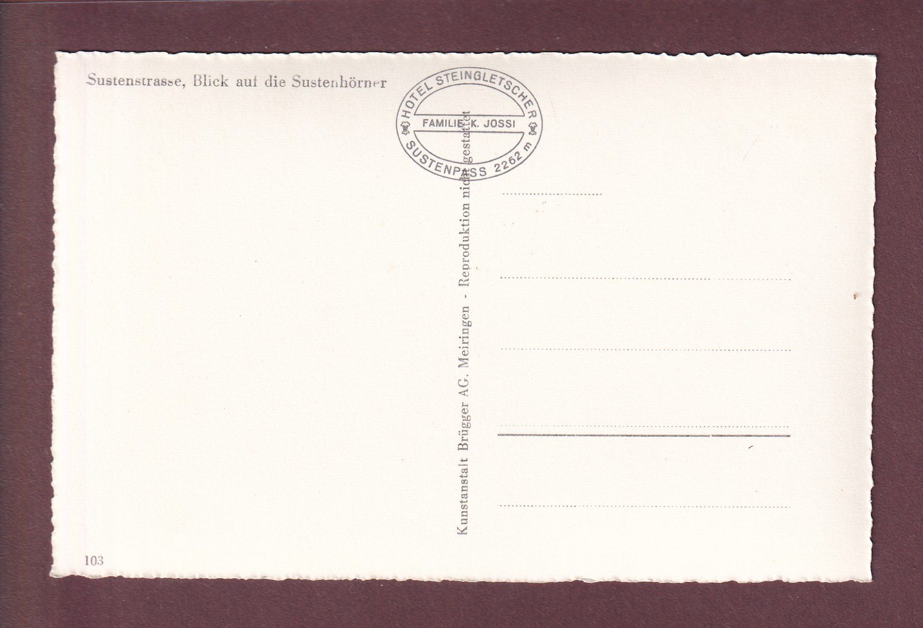 Cartes postales: SUSTENSTRASSE - Sustenhörner – D'occasion à Pully par nicecards 1
