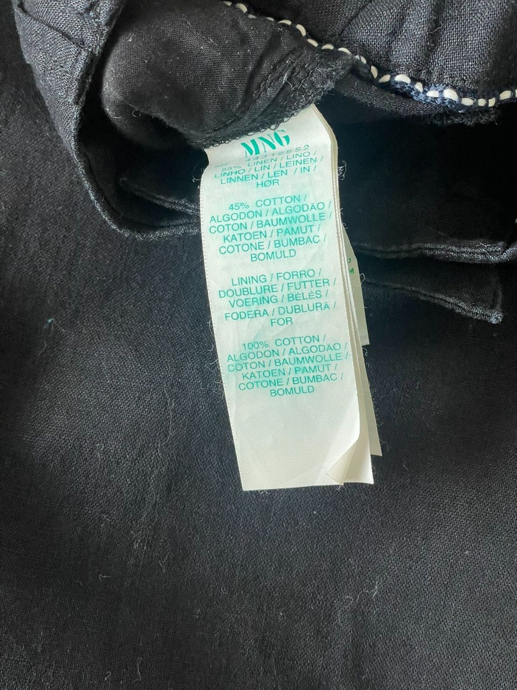 Mango Pantaloni: Pantalon mango lin coton noir 36 – Usato da Lausanne venduto da mg_e 5