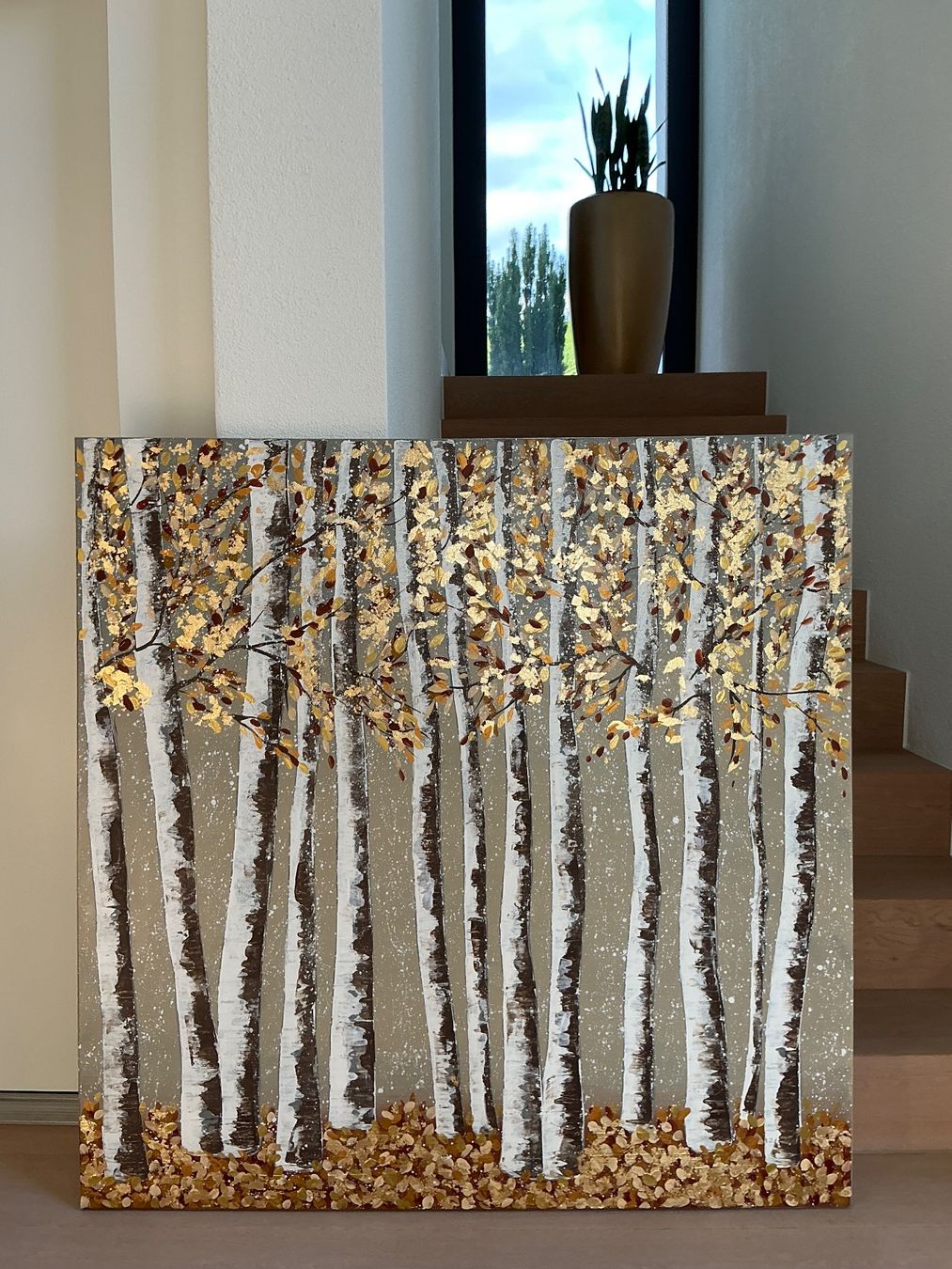 Gemälde: „Golden Forest“ XL Artwork – Neu und originalverpackt aus Uznach von Spillmannkunst43 7