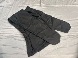 Strapse und Unterhose in Lederoptik schwarz one size Neu