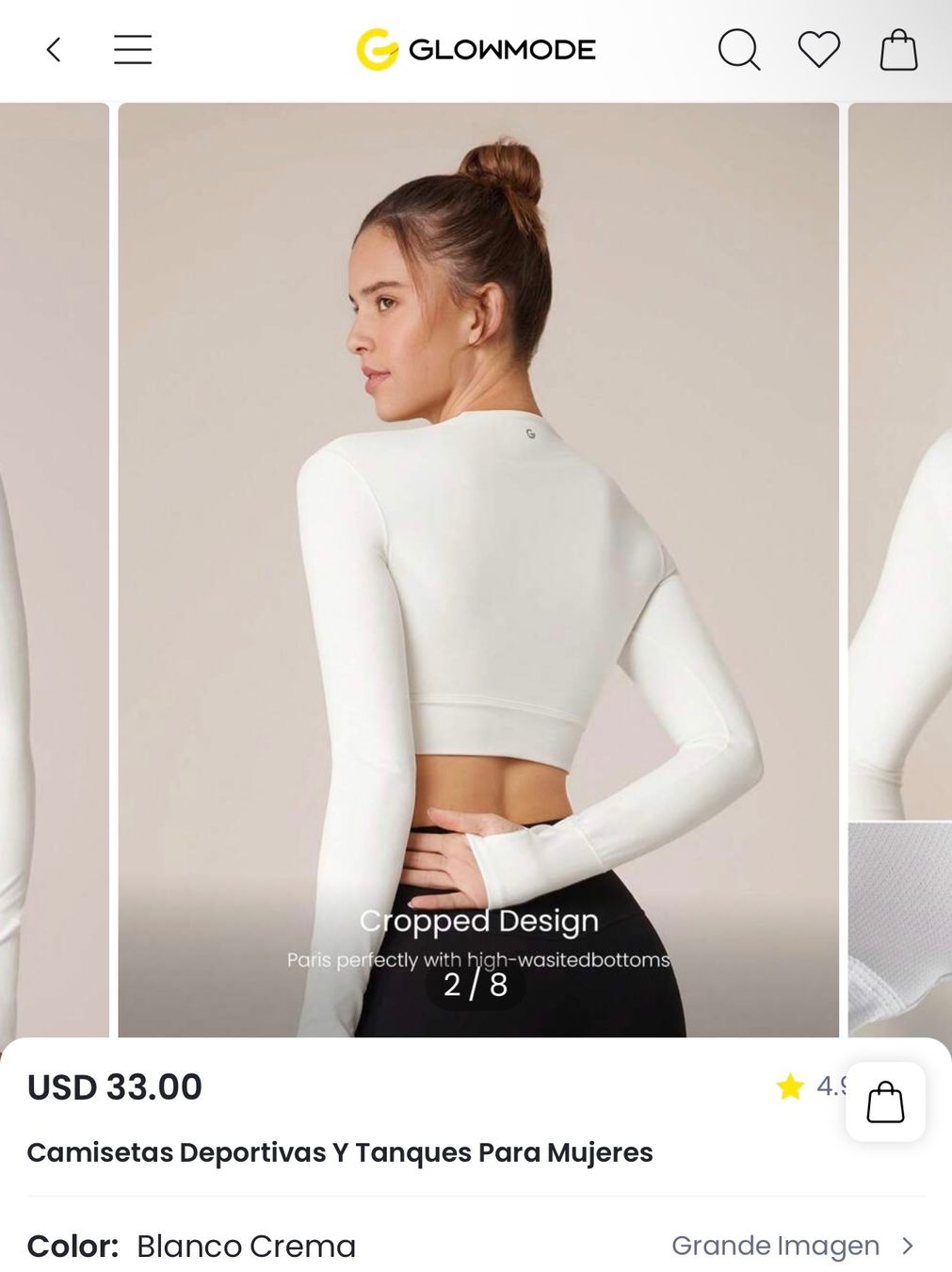 Top: GlowMode - Weisses Pilates Top - neu – Usato da Neerach venduto da irasan 4