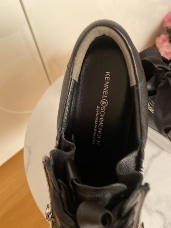 K&S Schicke schwarze Ledersneakers Gr. 36 5