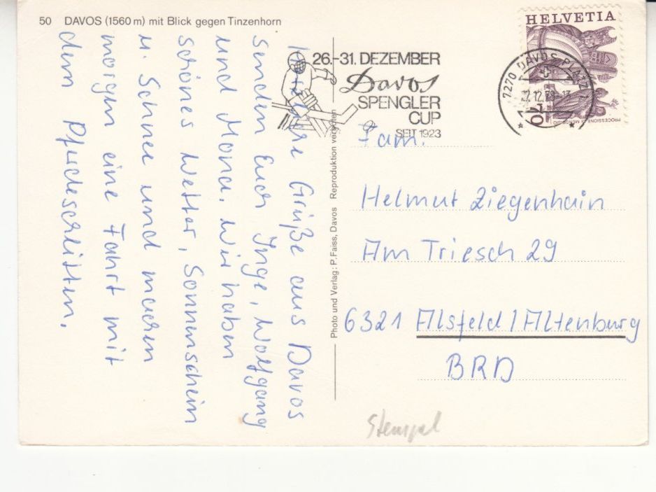 Cartoline postali: Davos 1978 – Usato da Bürglen TG venduto da StampGraf 1
