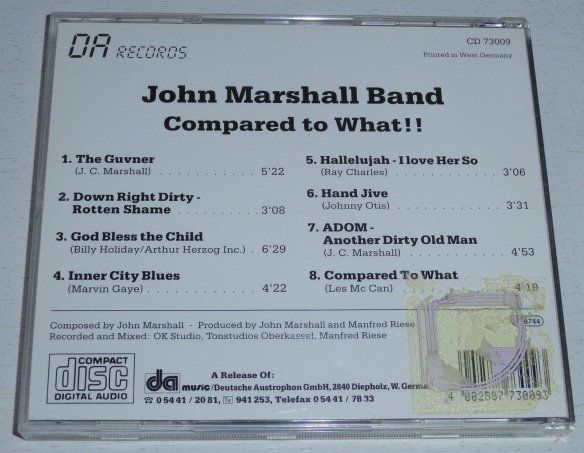 CD: the John Marshall Band - Compared to What!! – Usato da Unterbäch venduto da laqug 1
