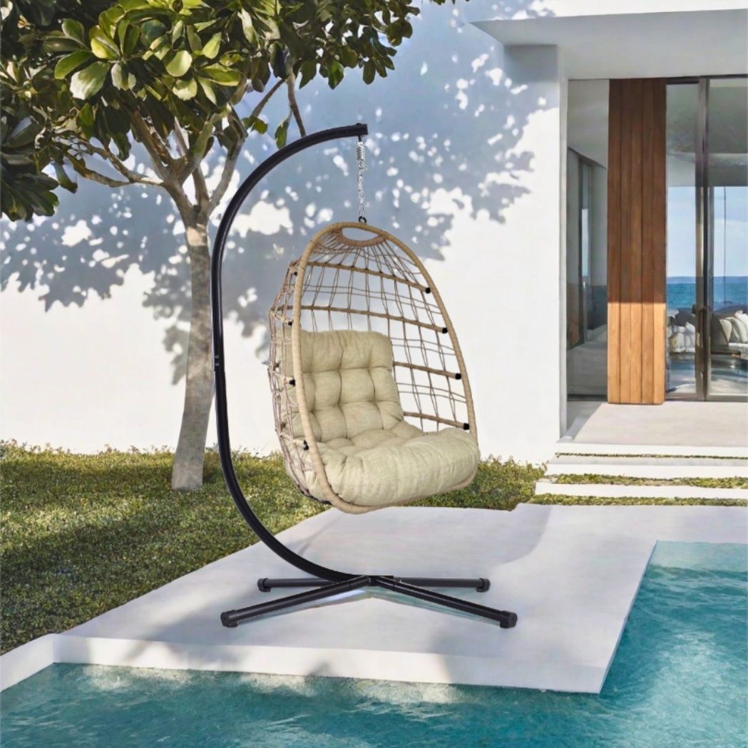 Gartenhängesitze: Hängesessel Chloe Polyrattan Ivory Sand – Neu und originalverpackt aus Ermatingen von MyHappyHome 3