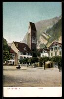 AK Unterseen, Marktplatz und Kirche