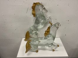 Sublimes sculptures en verre murano et feuille d'or Zanella