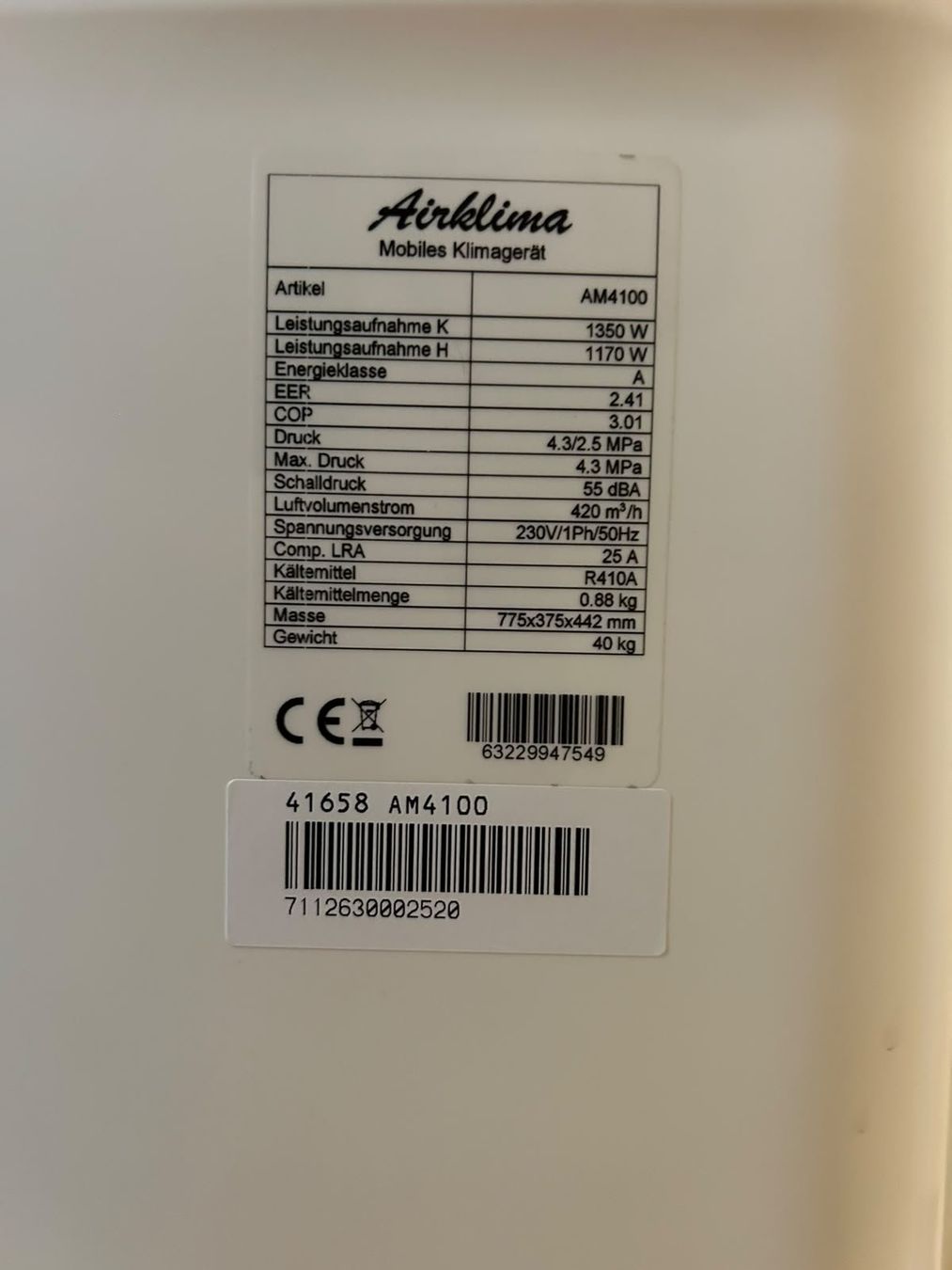 Condizionatori: Klimagerät Airklima AM4100 – Usato da Düdingen venduto da Fuso79 4
