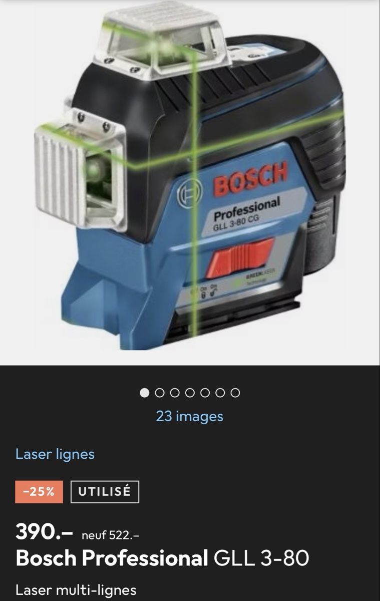 Bosch Alle Werkzeuge: Laser multi-ligne Bosch GLL3-80 – Gebraucht aus Villars-sur-Glane von Fidodido67
