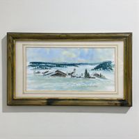 DIEUDONNE Marie-Odile - Aquarelle paysage d'hiver