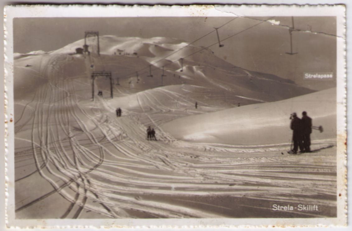 Cartoline postali: Davos - Strela Skilift (Feldpost) – Usato da Binningen venduto da Mountainrider