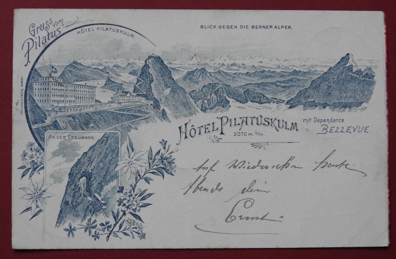 Cartoline postali: AK Hotel Pilatus Kulm – Usato da Rain venduto da 999-800-K