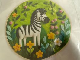 Filzen-Wollfilz-Filzmalerei-Stichinseln-Handgemacht-Zebra