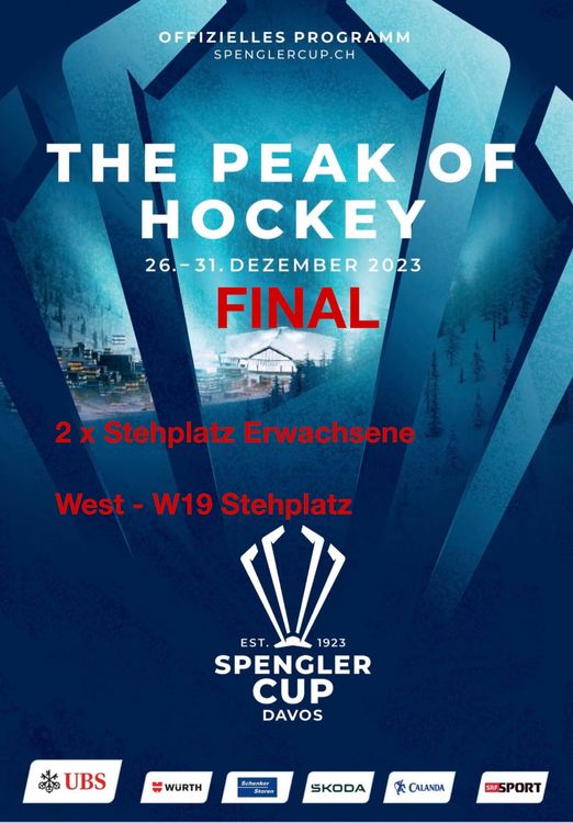 Spengler Cup FINAL 2 Stk. Stehplätze Erwachsene Kaufen auf Ricardo