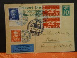 26.9.52. ANTWORT POSTKARTE FLUGPOST; KLOSTER ERBACH