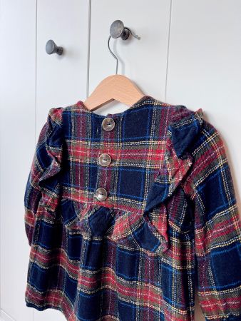 Zara, 86, Langarmbluse, Bluse, marineblaue, kariert