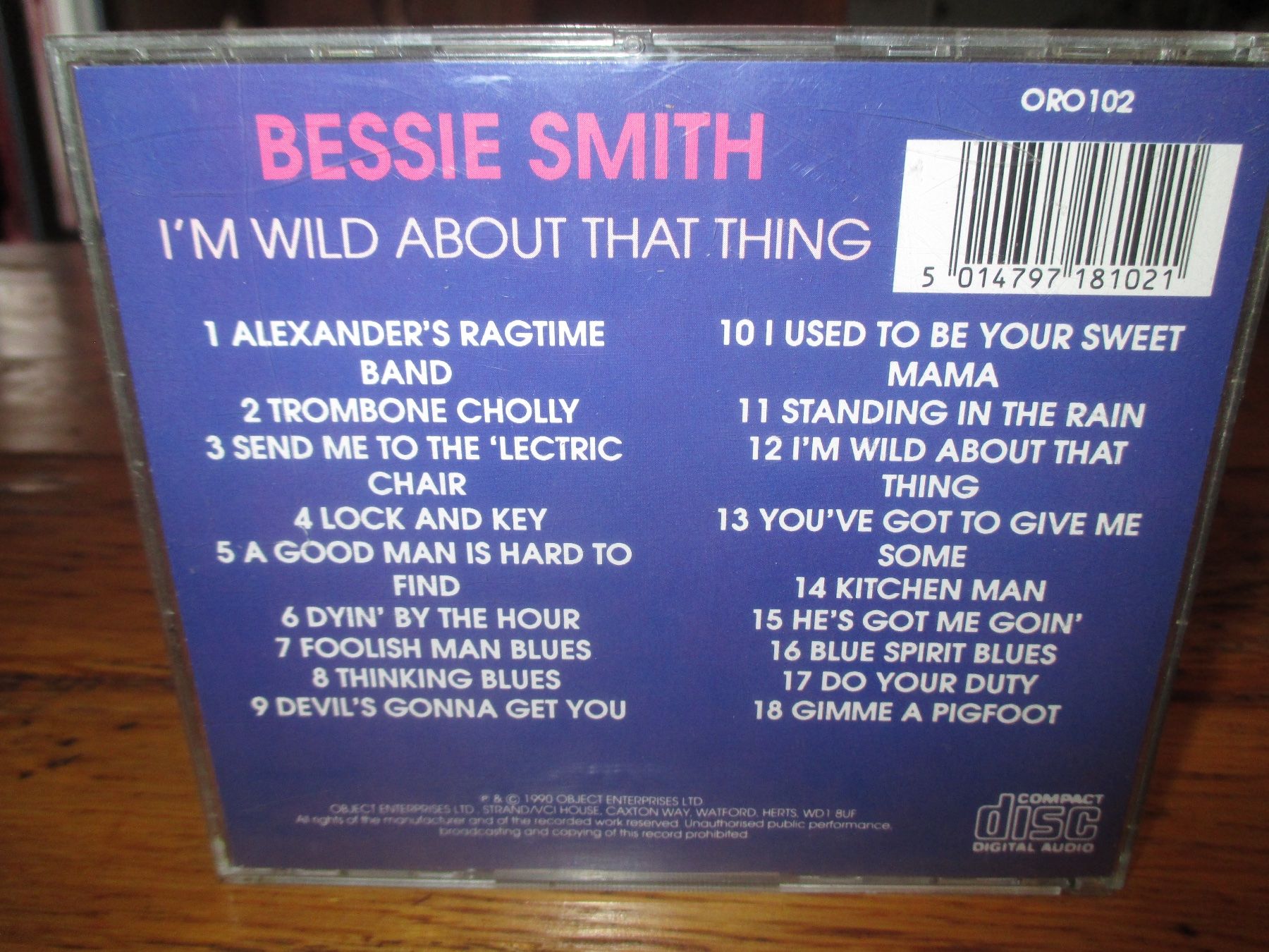 CD: BESSIE SMITH I'm Wild About That Thing CD – Usato da Monthey venduto da blackcat45 1