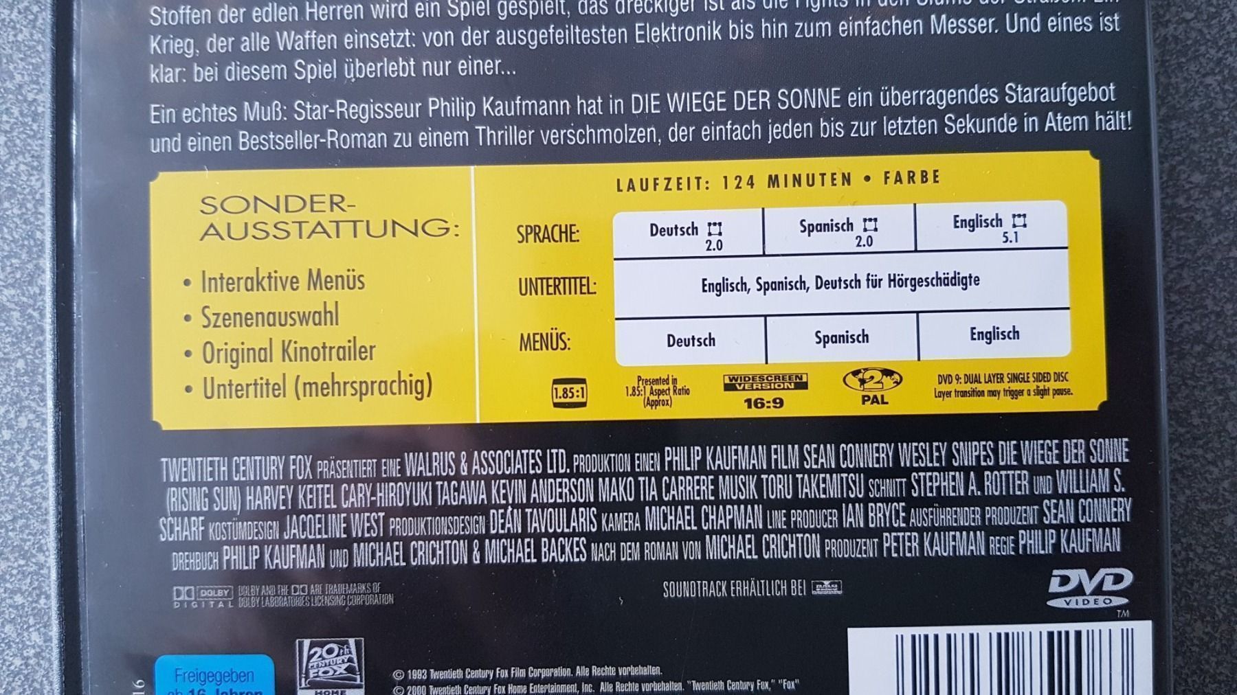 Tutti i DVDs: DVD Die Wiege der Sonne / Sean Connery – Usato da Oetwil am See venduto da fineli2 1