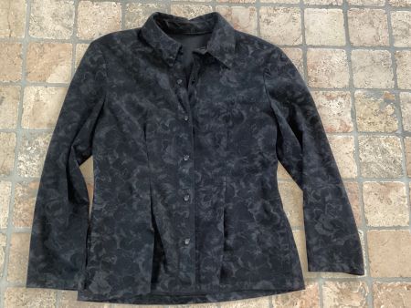 Bluse Damen, Gr. S, schwarz mit Blumenmuster