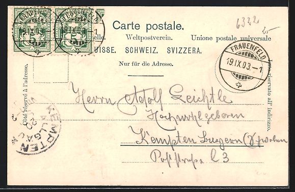 Cartoline postali: Frauenfeld, Katholische Kirche mit Stras – Usato da Berlin venduto da bartko-reher 1