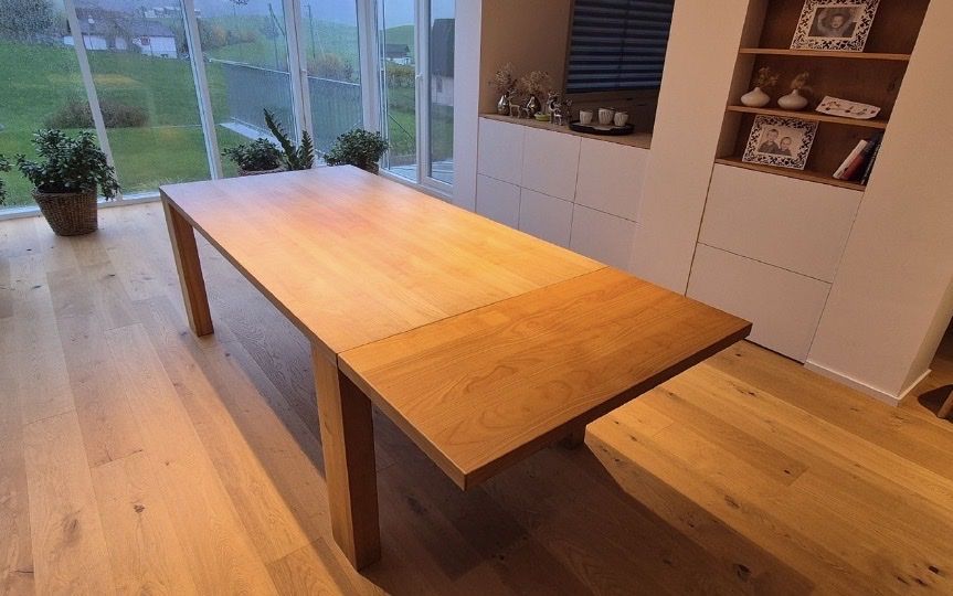 Tische: Esstisch Kirschbaum Echtholzfurnier mit Granitauszug – Gebraucht aus Solothurn von Pummeluffi 5