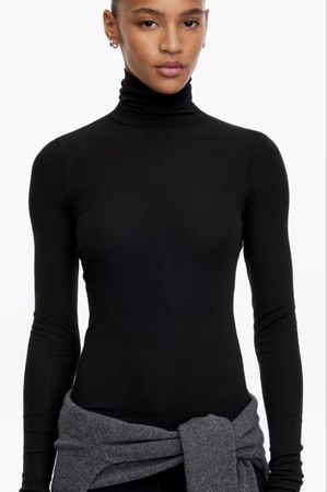 Feiner Merino Rolli von COS, schwarz, M