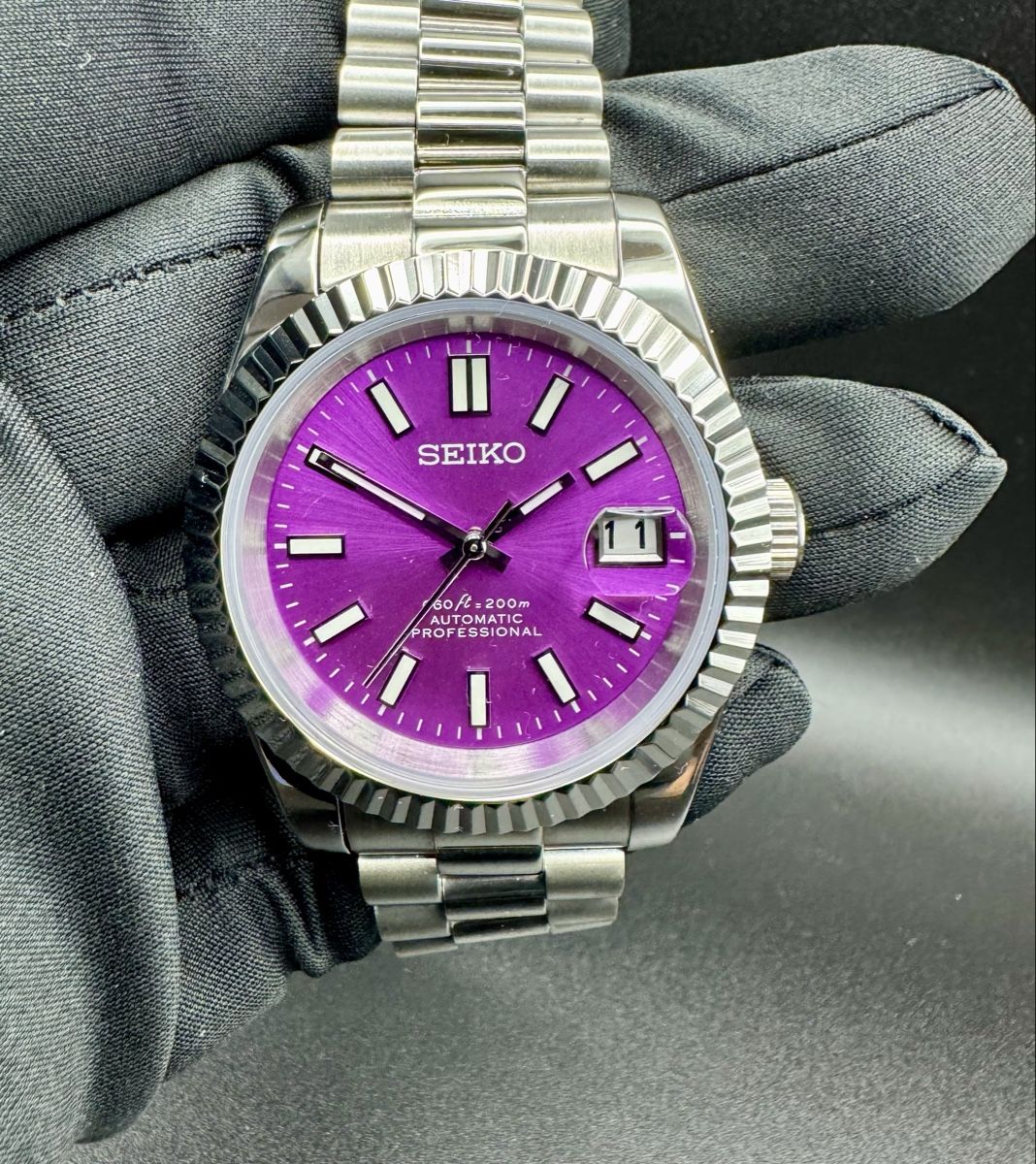Orologi: Seikjust Purple Automatic – Nuovo e nell'imballaggio originale da Arnegg venduto da watch-shop