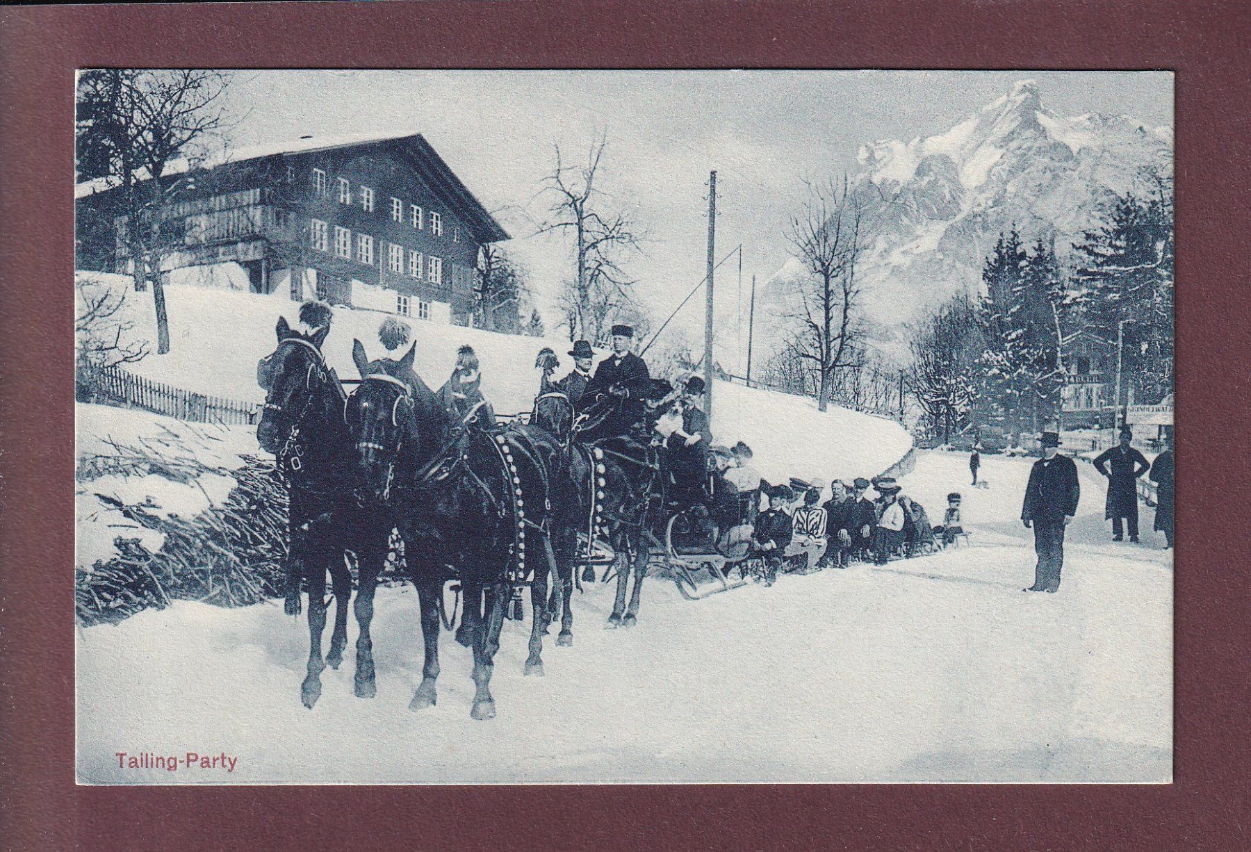 Cartoline postali: GRINDELWALD - Tailing-Party – Usato da Pully venduto da nicecards