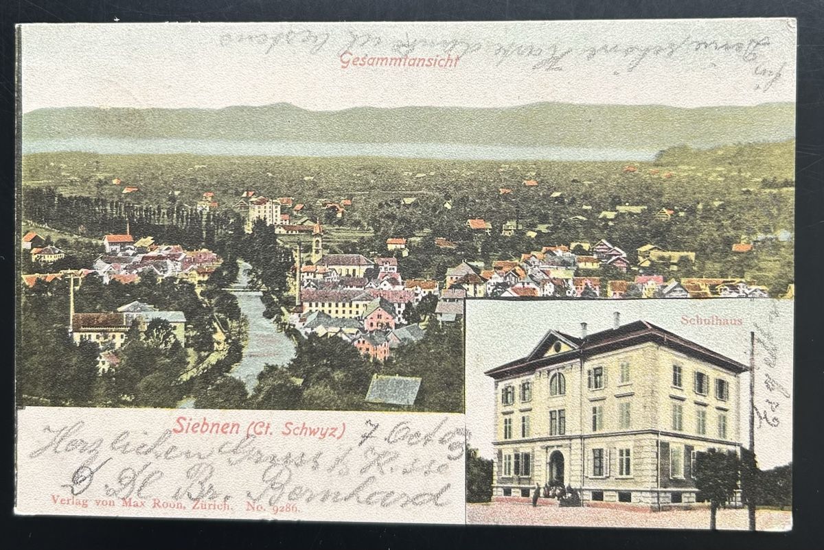 Cartoline postali: AK Siebnen 2-Bildrig  – Usato da Horw venduto da Tellbub