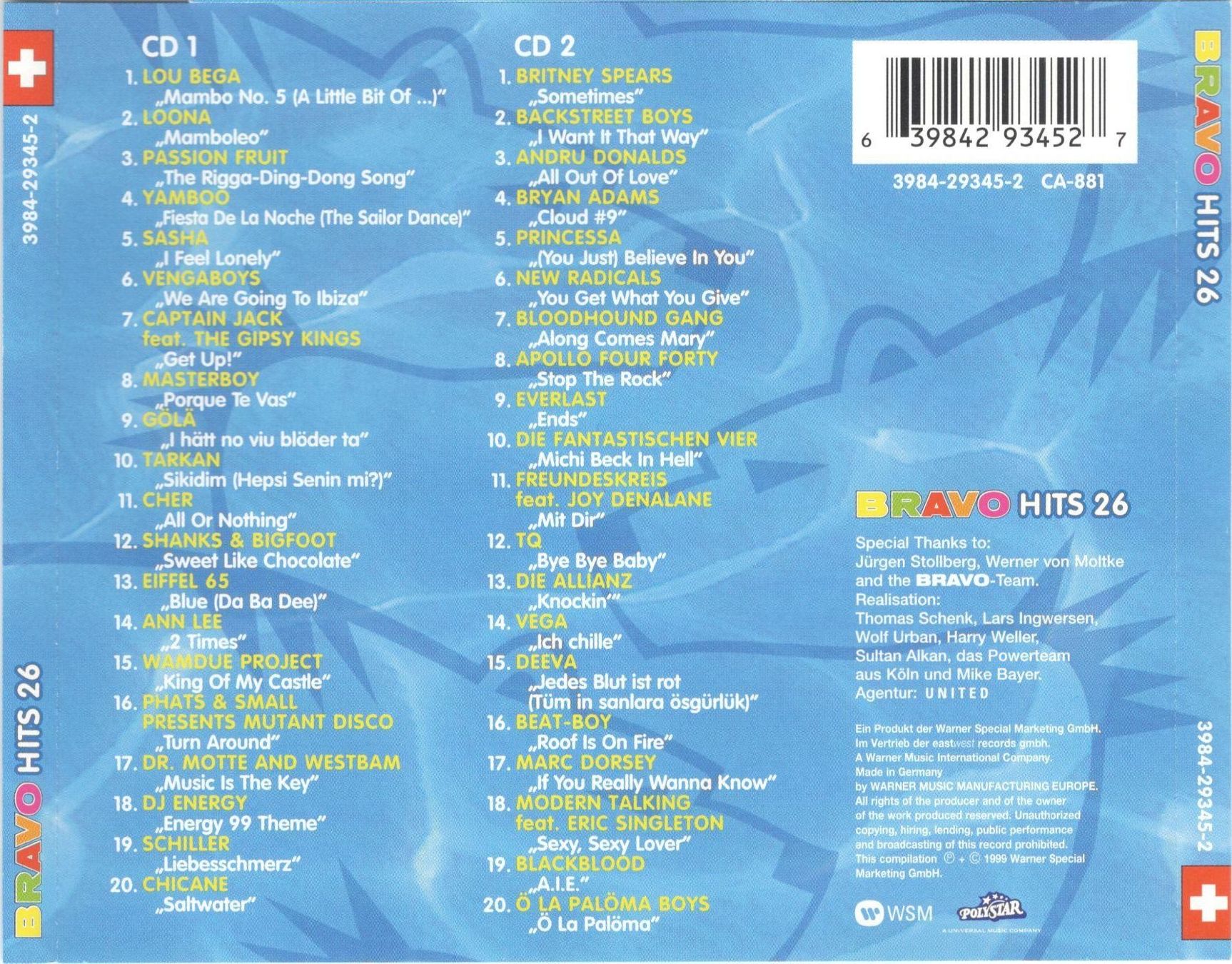 CD: Bravo Hits 26 Doppel CD – Usato da St. Margarethen TG venduto da Smiley-Face 1