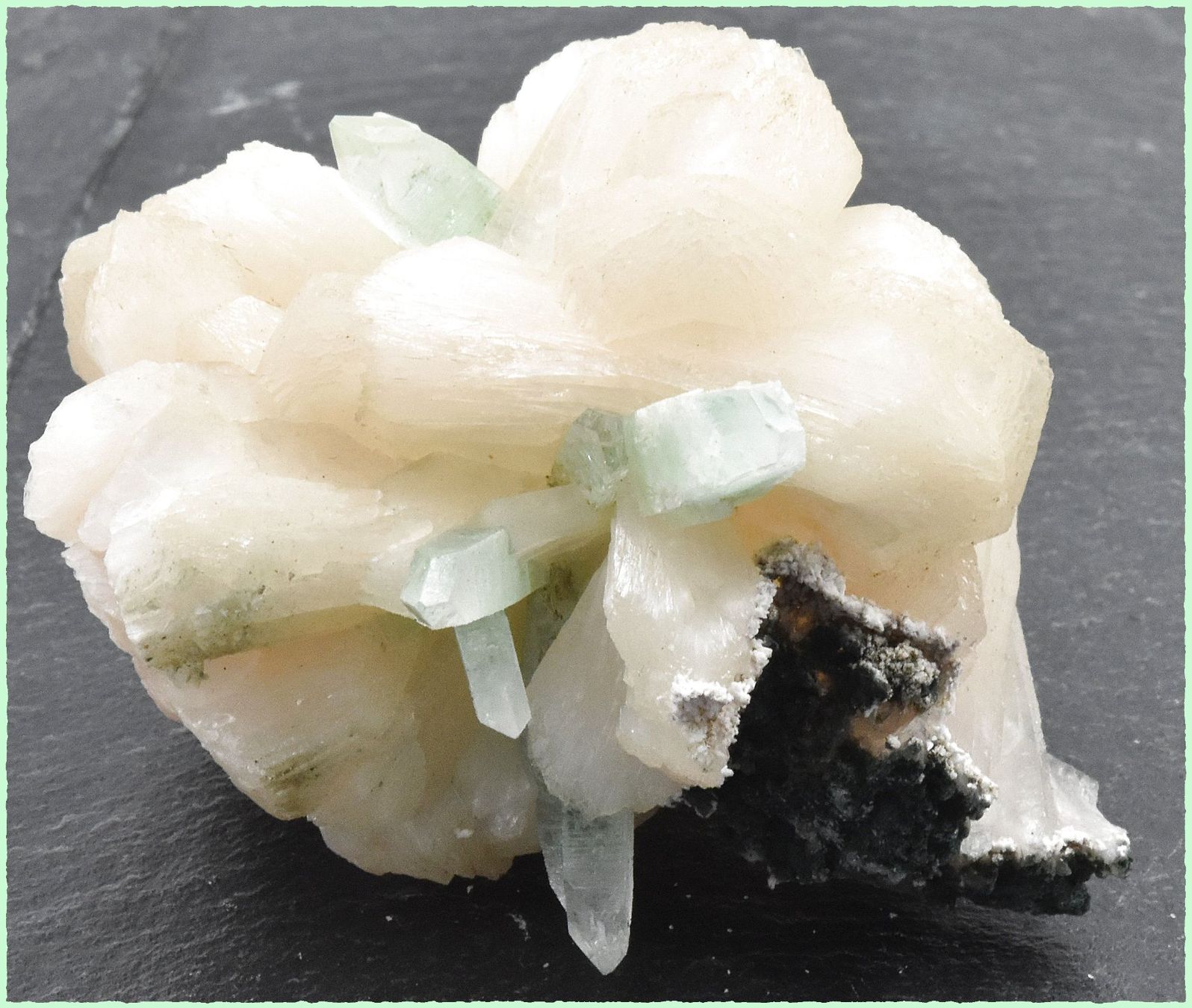 Minerali & Pietre curative: Roher Grüner Apophyllit & Stilbit-Zeolith, Indien – Nuovo e nell'imballaggio originale da Nassenwil venduto da QuarySeller 4
