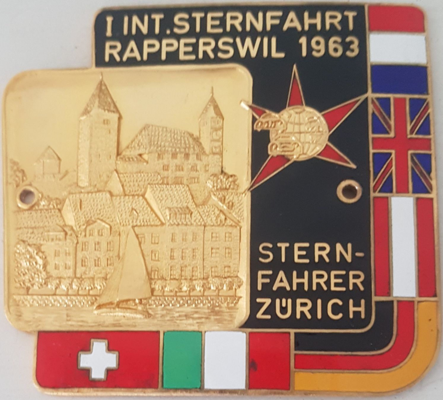 Plaketten & Abzeichen: Plakette 1 INT.STERNFAHRT RAPPERSWIL 1963 – Gebraucht aus Neuchâtel von Blondy_73