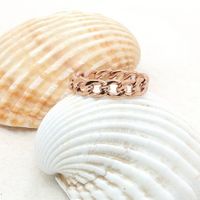 Edelstahl Ketten Ring mit rosevergoldet Ringgrösse 52
