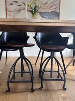 2x Maisons du monde Solid mango wood Tabouret industrial