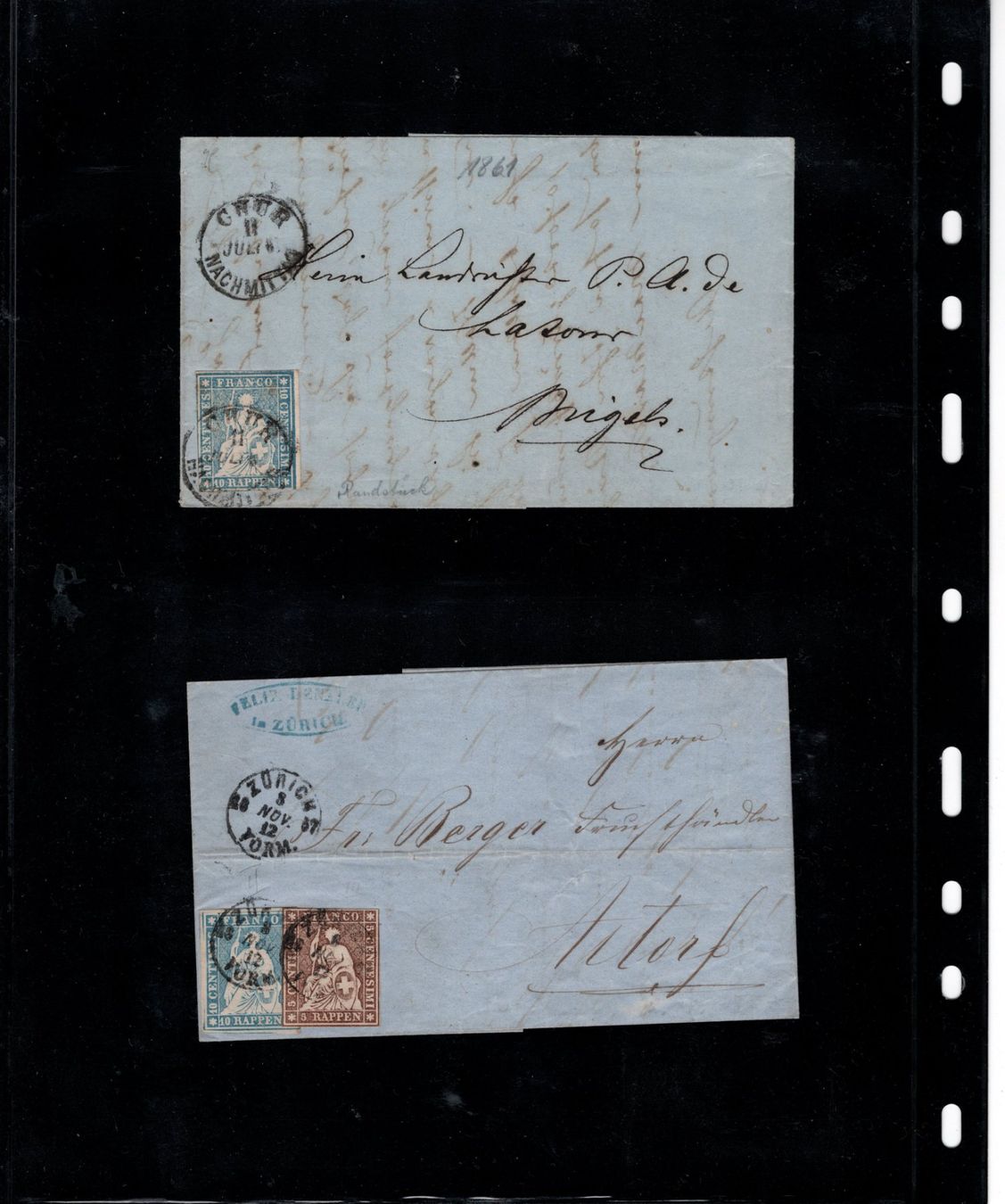 Alle Briefmarken: Partie Strubel-Belege – Gebraucht aus Uesslingen von WHALESTAMPS 4