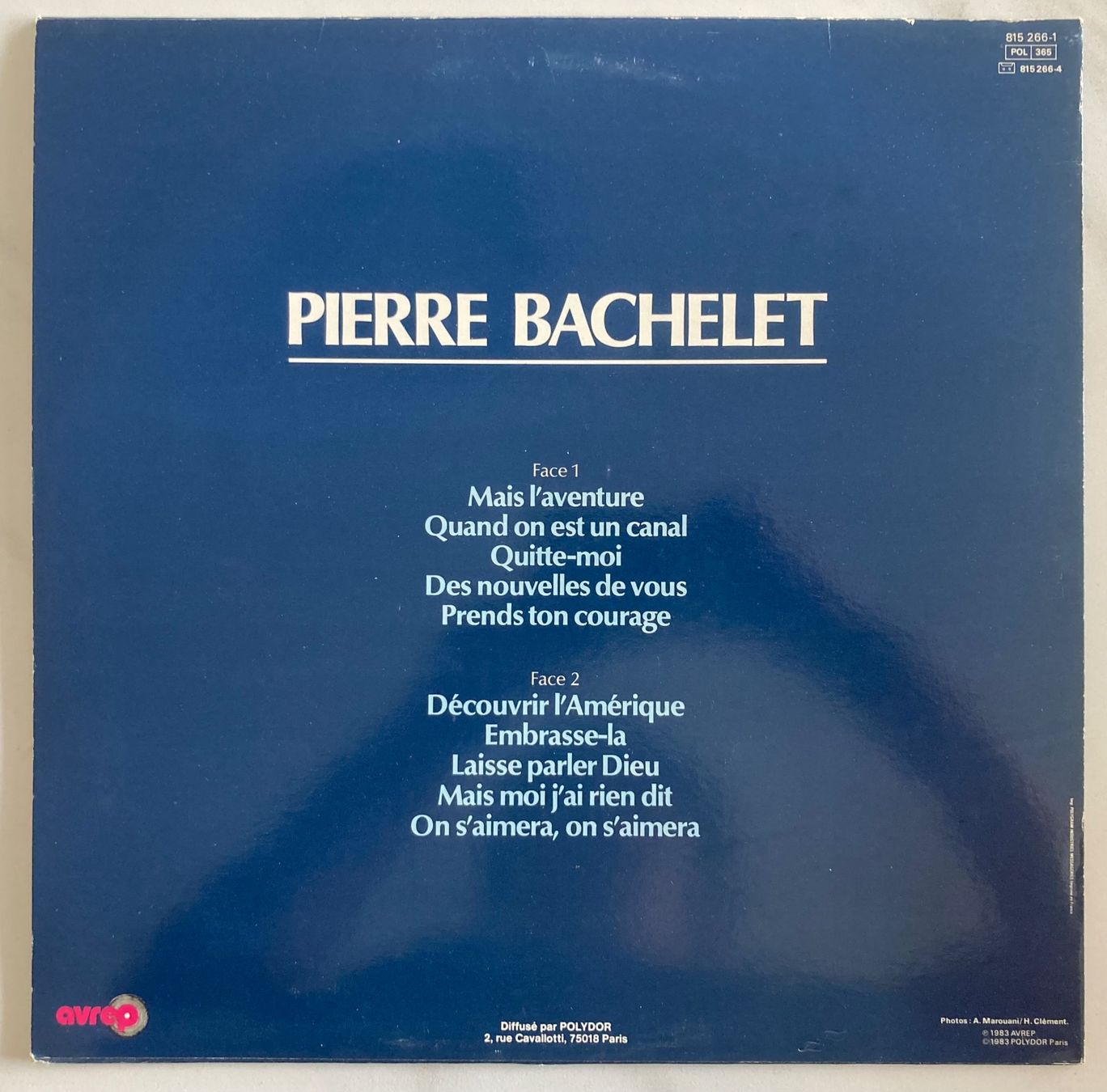 Vinyles: PIERRE BACHELET - PIERRE BACHELET – D'occasion à Poliez-Pittet par Newtown-Records 1