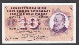 10 Franken Banknote Gottfried Keller - 25.8.1955 Serie 1 B
