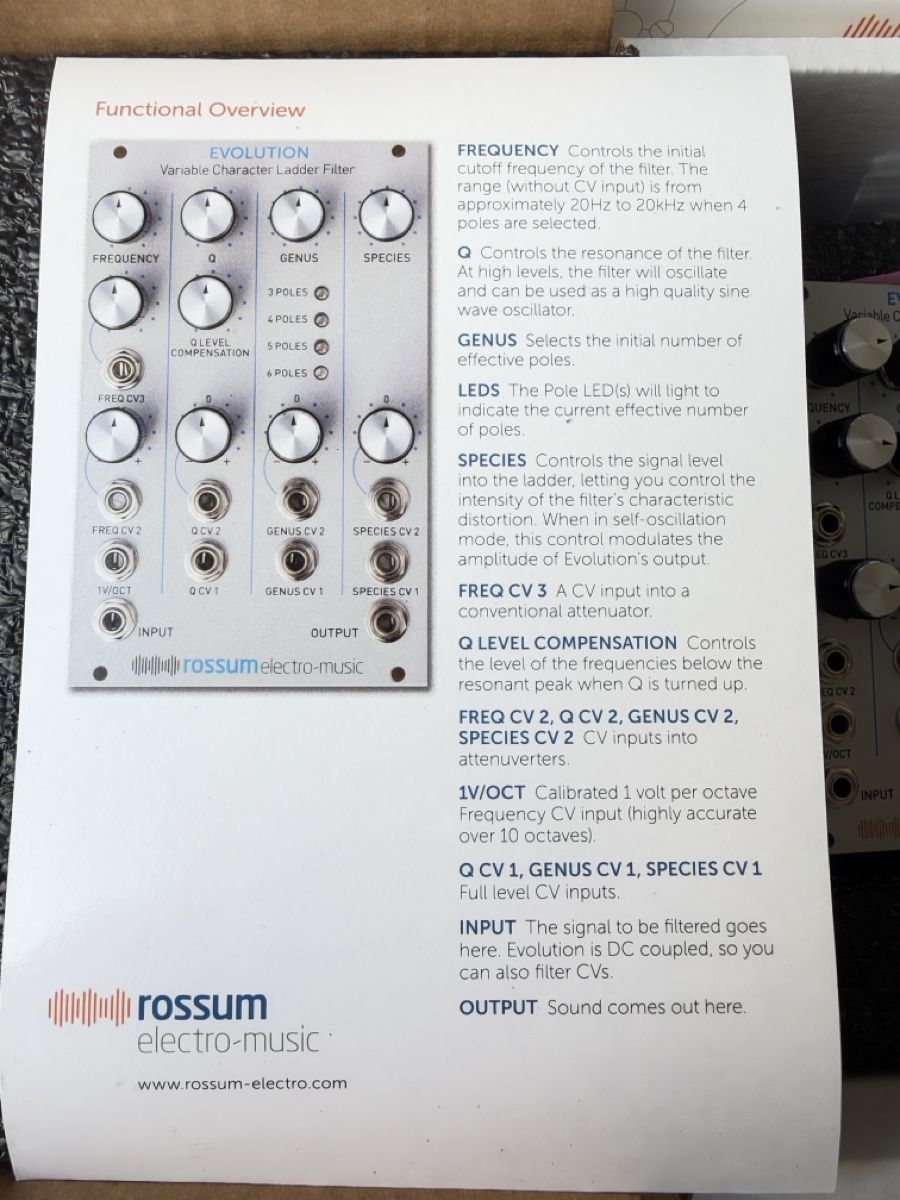 Strumenti musicali: Rossum Electro-Music: Evolution Ladder Filter – Nuovo (secondo la descrizione) da Rieden SG venduto da Felsolar 3