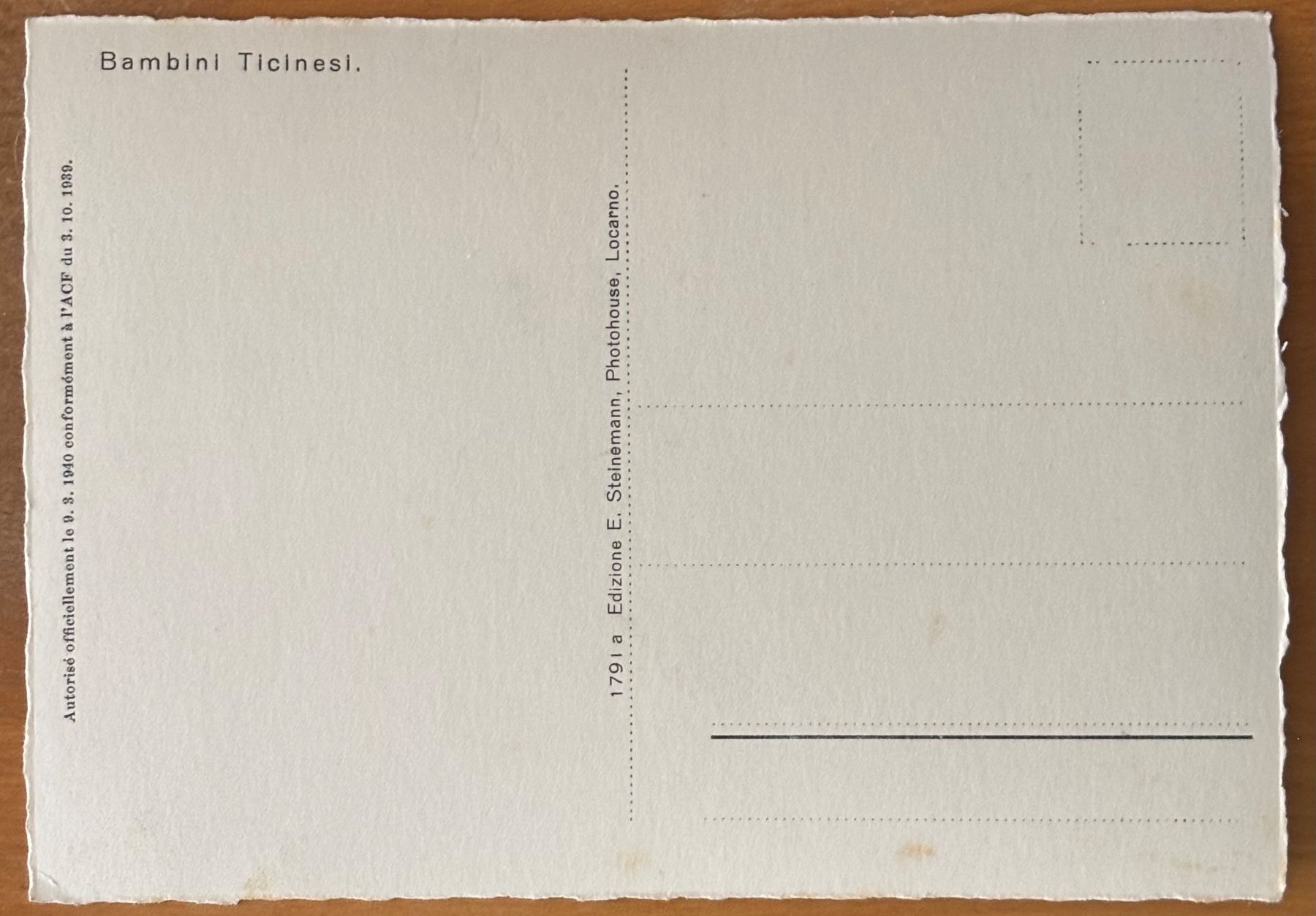 Cartoline postali: Foto Steinemann, Locarno, Bambini – Usato da Frauenfeld venduto da Merk52 1