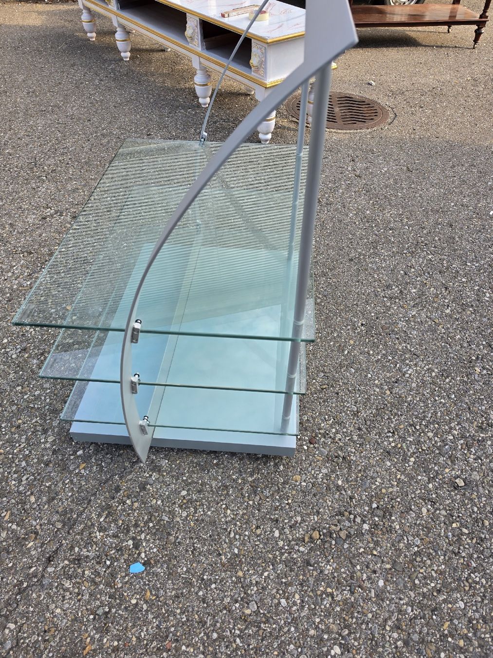 Vitrinen: Steinhoff Glasvitrine silber hellblau temperiertes Glas 4  – Gebraucht aus Mettlen von elios0888 3