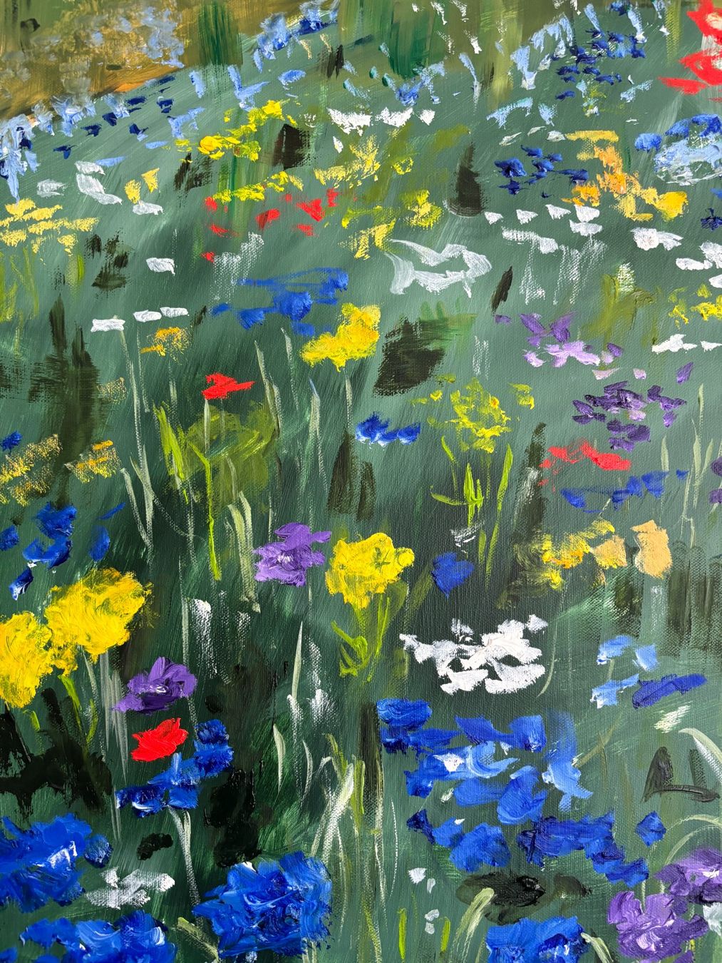 Dipinti: Blumenwiese Ölgemälde, handgemalt, abstrakt – Nuovo (secondo la descrizione) da Cham venduto da Felha 4
