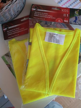 2 Kinder Warnwesten Reflektorweste, neu Gr. S