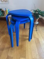 3 Ikea KYRRE- Hocker in leuchtend-blau