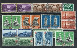 Lot 32 timbres en paire oblitérés