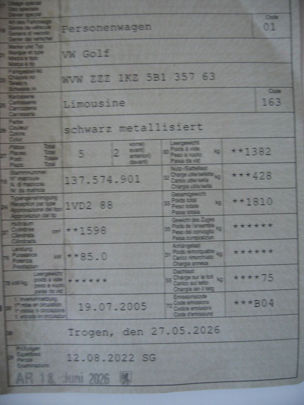 VW Automobili: VW Golf 5 ab Mfk 18.6.2026 – Usato da Speicherschwendi venduto da Santi22 8