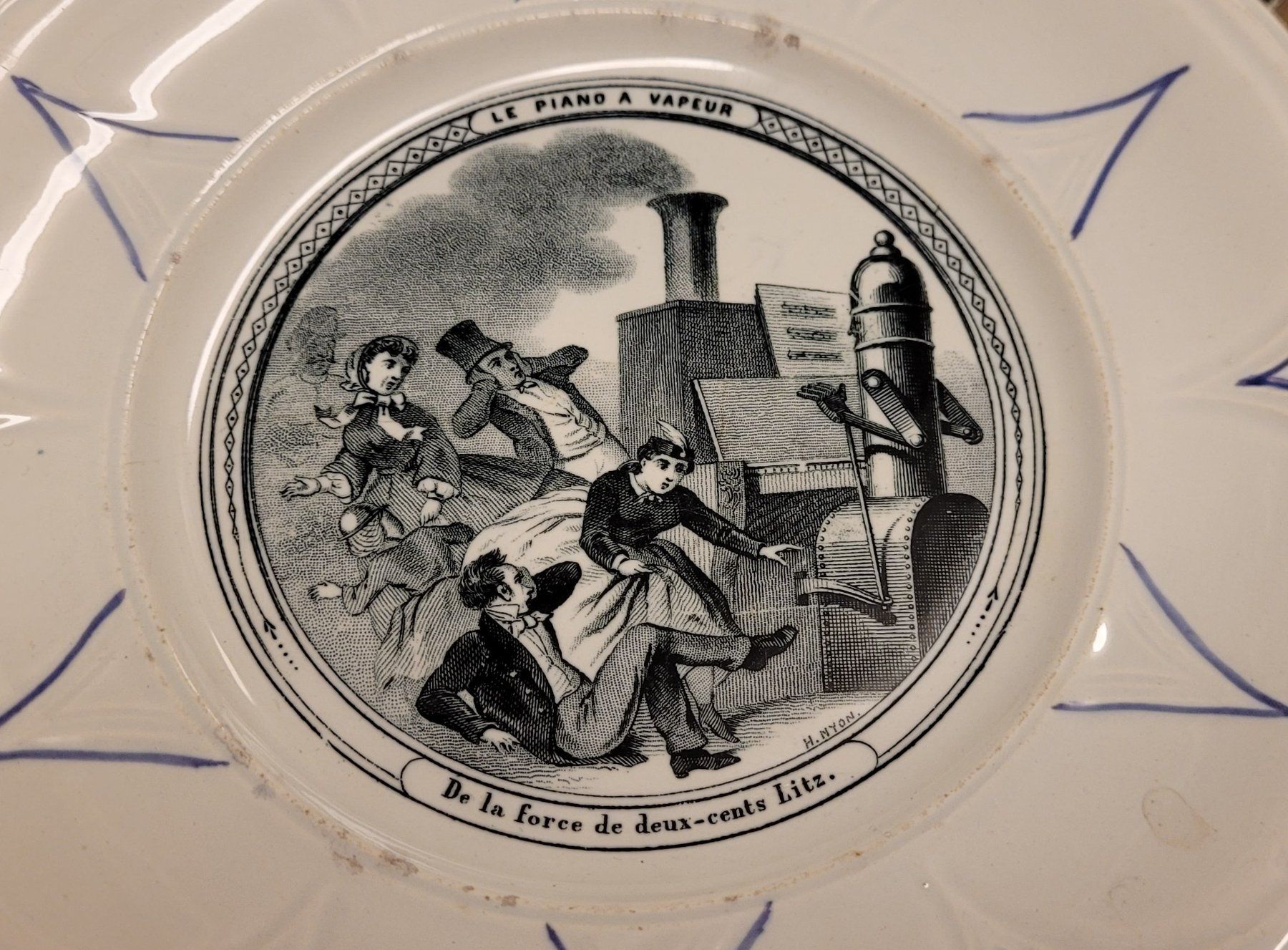 Piatti: Faïence Teller Choisy-le-Roi: "DAMPF KLAVIER" STEAMPUNK 1870 – Usato da Basel venduto da Roberto002 1
