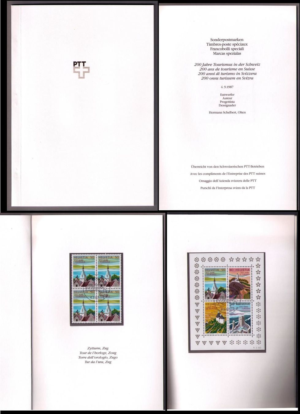 Tutti i francobolli: 1987 TOURISMUS-BLOCK_GESCHENKHEFT_Block+Vb ET ! – Usato da Marthalen venduto da Ch_quality