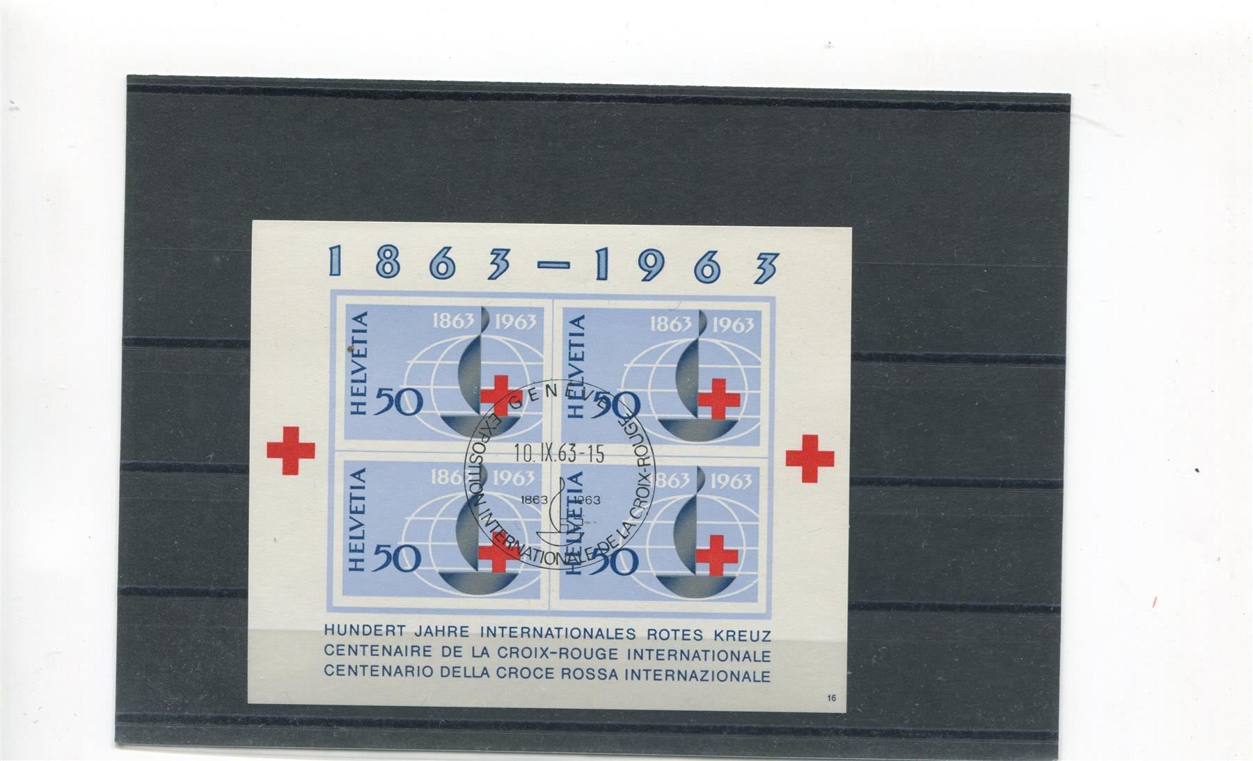 Tutti i francobolli: 1963 Rotkreuz Block mit Exposition O – Usato da Winterthur venduto da Kyoung