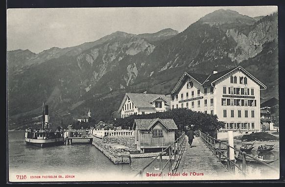 Cartoline postali: AK Brienz, Hotel de l'Ours – Usato da Berlin venduto da bartko-reher